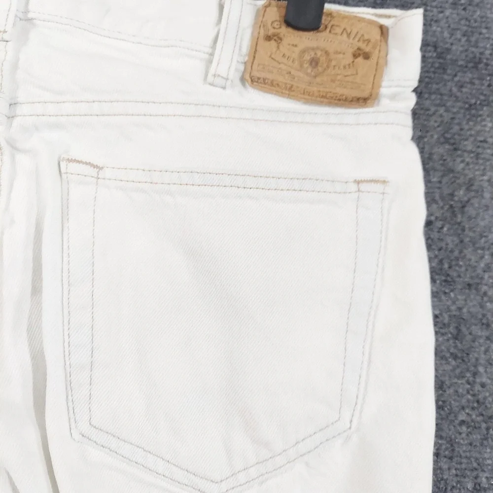 Lee Tapered Leg Jeans Womens 14 White Denim 100% Cotton 5 Pocket Made USA